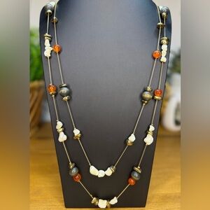 C Est. 1946 Double-Strand Gold Tone Necklace